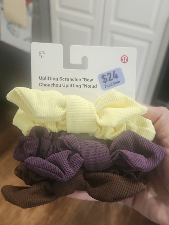 Accessories - Lululemon Uplifting Scrunchie Bow Set - Yellow, Purple, Brown
